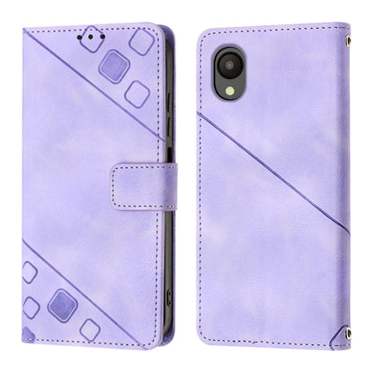 Skin-feel Embossed Leather Phone Case, For Samsung Galaxy A23 JP Version, For Samsung Galaxy A24 4G, For Xiaomi Poco X5 5G/Redmi Note 12 China/Redmi Note 12 Global, For Xiaomi Poco X5 Pro 5G/Redmi Note 12 Pro Speed