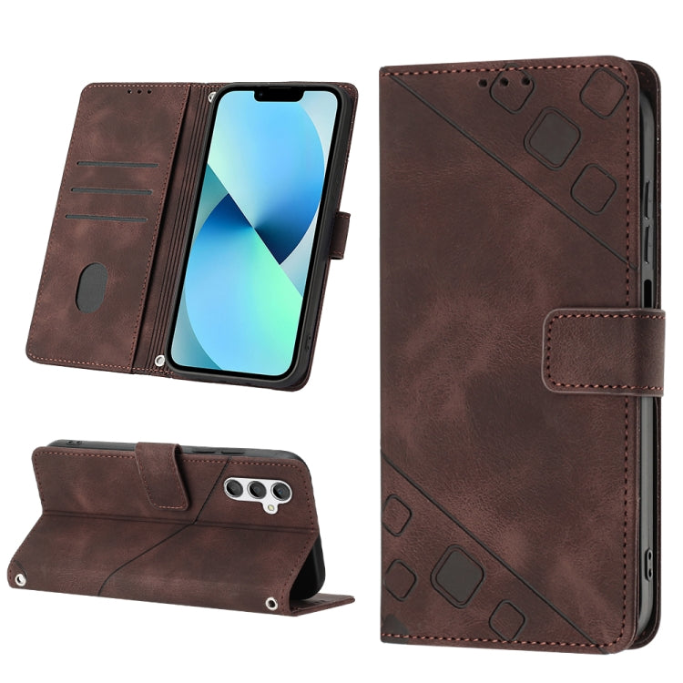 Skin-feel Embossed Leather Phone Case, For Samsung Galaxy A23 JP Version, For Samsung Galaxy A24 4G, For Xiaomi Poco X5 5G/Redmi Note 12 China/Redmi Note 12 Global, For Xiaomi Poco X5 Pro 5G/Redmi Note 12 Pro Speed