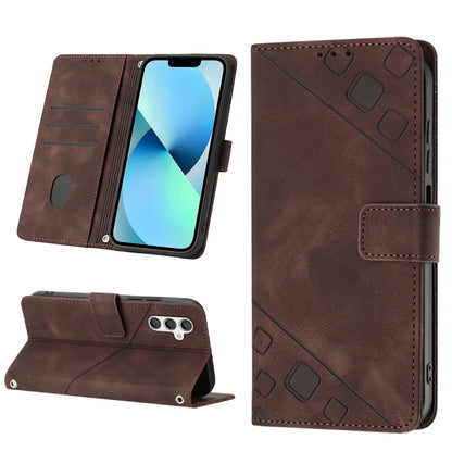 Skin-feel Embossed Leather Phone Case, For Samsung Galaxy A23 JP Version, For Samsung Galaxy A24 4G, For Xiaomi Poco X5 5G/Redmi Note 12 China/Redmi Note 12 Global, For Xiaomi Poco X5 Pro 5G/Redmi Note 12 Pro Speed