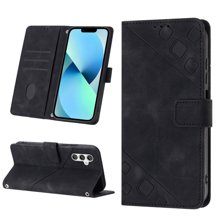 Skin-feel Embossed Leather Phone Case, For Samsung Galaxy A23 JP Version, For Samsung Galaxy A24 4G, For Xiaomi Poco X5 5G/Redmi Note 12 China/Redmi Note 12 Global, For Xiaomi Poco X5 Pro 5G/Redmi Note 12 Pro Speed