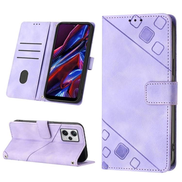 Skin-feel Embossed Leather Phone Case, For Samsung Galaxy A23 JP Version, For Samsung Galaxy A24 4G, For Xiaomi Poco X5 5G/Redmi Note 12 China/Redmi Note 12 Global, For Xiaomi Poco X5 Pro 5G/Redmi Note 12 Pro Speed