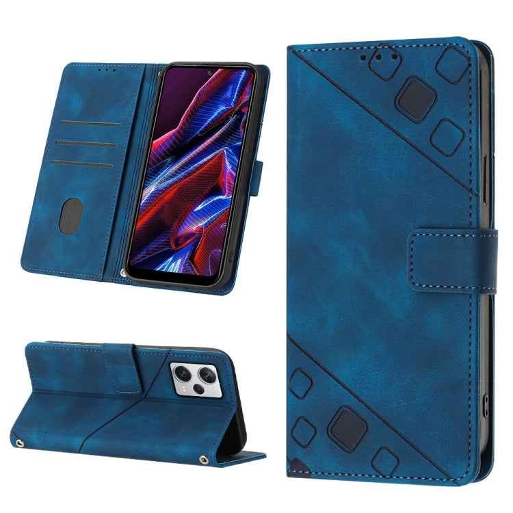 Skin-feel Embossed Leather Phone Case, For Samsung Galaxy A23 JP Version, For Samsung Galaxy A24 4G, For Xiaomi Poco X5 5G/Redmi Note 12 China/Redmi Note 12 Global, For Xiaomi Poco X5 Pro 5G/Redmi Note 12 Pro Speed