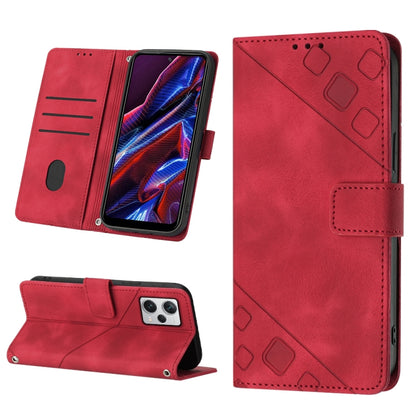 Skin-feel Embossed Leather Phone Case, For Samsung Galaxy A23 JP Version, For Samsung Galaxy A24 4G, For Xiaomi Poco X5 5G/Redmi Note 12 China/Redmi Note 12 Global, For Xiaomi Poco X5 Pro 5G/Redmi Note 12 Pro Speed