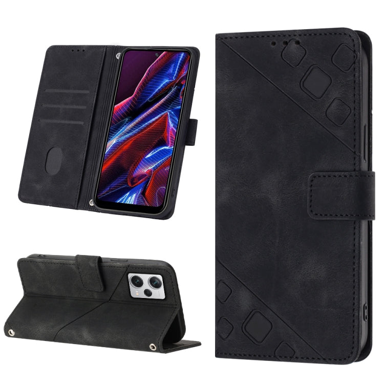 Skin-feel Embossed Leather Phone Case, For Samsung Galaxy A23 JP Version, For Samsung Galaxy A24 4G, For Xiaomi Poco X5 5G/Redmi Note 12 China/Redmi Note 12 Global, For Xiaomi Poco X5 Pro 5G/Redmi Note 12 Pro Speed