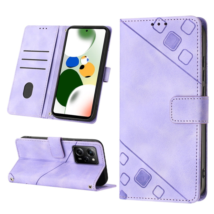 Skin-feel Embossed Leather Phone Case, For Samsung Galaxy A23 JP Version, For Samsung Galaxy A24 4G, For Xiaomi Poco X5 5G/Redmi Note 12 China/Redmi Note 12 Global, For Xiaomi Poco X5 Pro 5G/Redmi Note 12 Pro Speed
