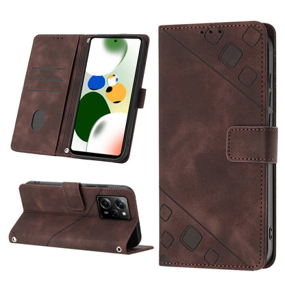 Skin-feel Embossed Leather Phone Case, For Samsung Galaxy A23 JP Version, For Samsung Galaxy A24 4G, For Xiaomi Poco X5 5G/Redmi Note 12 China/Redmi Note 12 Global, For Xiaomi Poco X5 Pro 5G/Redmi Note 12 Pro Speed
