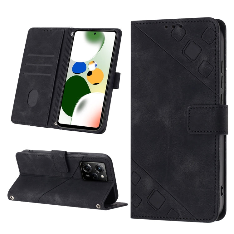 Skin-feel Embossed Leather Phone Case, For Samsung Galaxy A23 JP Version, For Samsung Galaxy A24 4G, For Xiaomi Poco X5 5G/Redmi Note 12 China/Redmi Note 12 Global, For Xiaomi Poco X5 Pro 5G/Redmi Note 12 Pro Speed