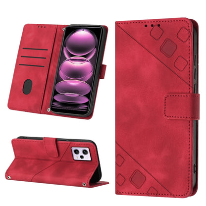 Skin-feel Embossed Leather Phone Case, For Xiaomi Pocophone F1, For Xiaomi Redmi Note 12 Pro 5G Global / Redmi Note 12 Pro 5G China
