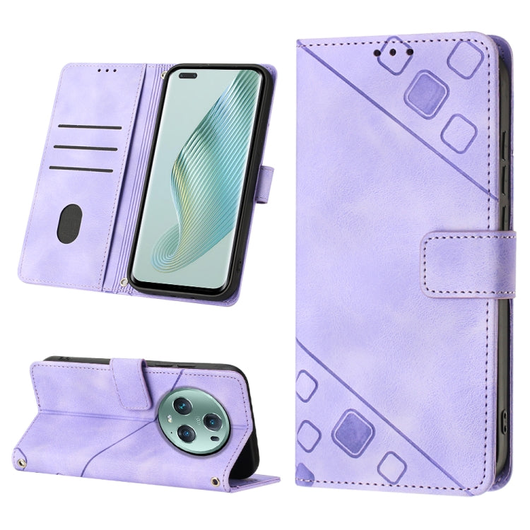 Skin-feel Embossed Leather Phone Case, For Honor Magic5 Pro, For Motorola Moto G Stylus 5G 2023, For OnePlus Ace 2 5G / 11R 5G, For OPPO Find X6