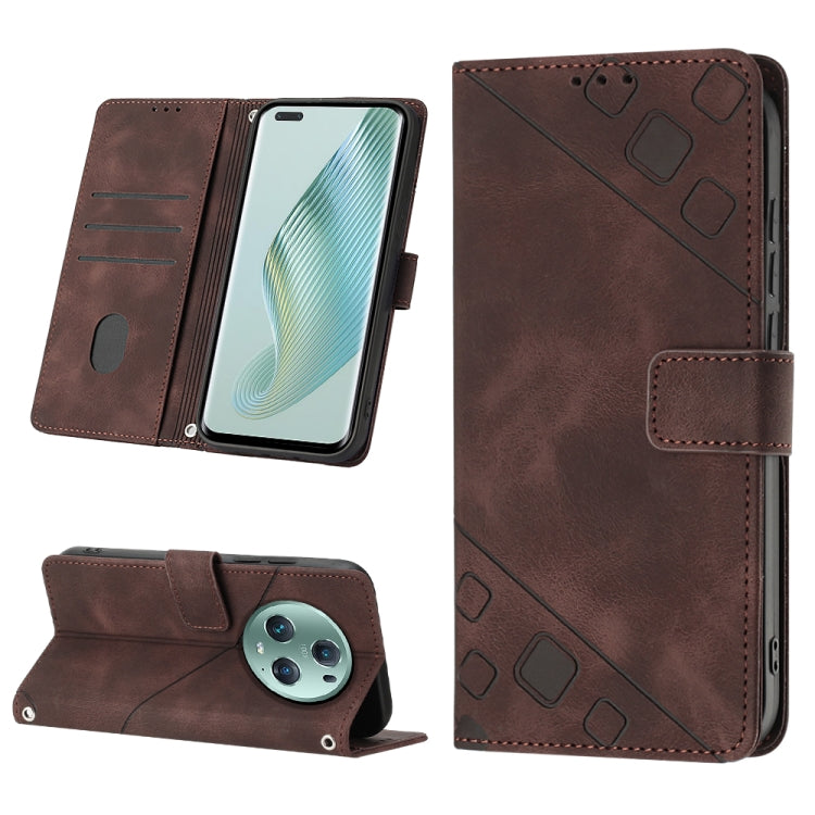 Skin-feel Embossed Leather Phone Case, For Honor Magic5 Pro, For Motorola Moto G Stylus 5G 2023, For OnePlus Ace 2 5G / 11R 5G, For OPPO Find X6
