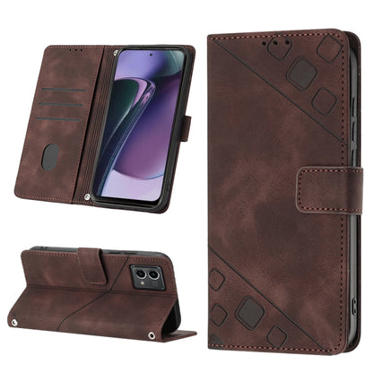 Skin-feel Embossed Leather Phone Case, For Honor Magic5 Pro, For Motorola Moto G Stylus 5G 2023, For OnePlus Ace 2 5G / 11R 5G, For OPPO Find X6