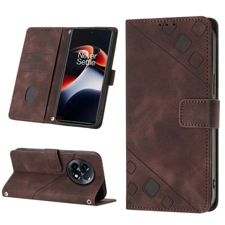 Skin-feel Embossed Leather Phone Case, For Honor Magic5 Pro, For Motorola Moto G Stylus 5G 2023, For OnePlus Ace 2 5G / 11R 5G, For OPPO Find X6