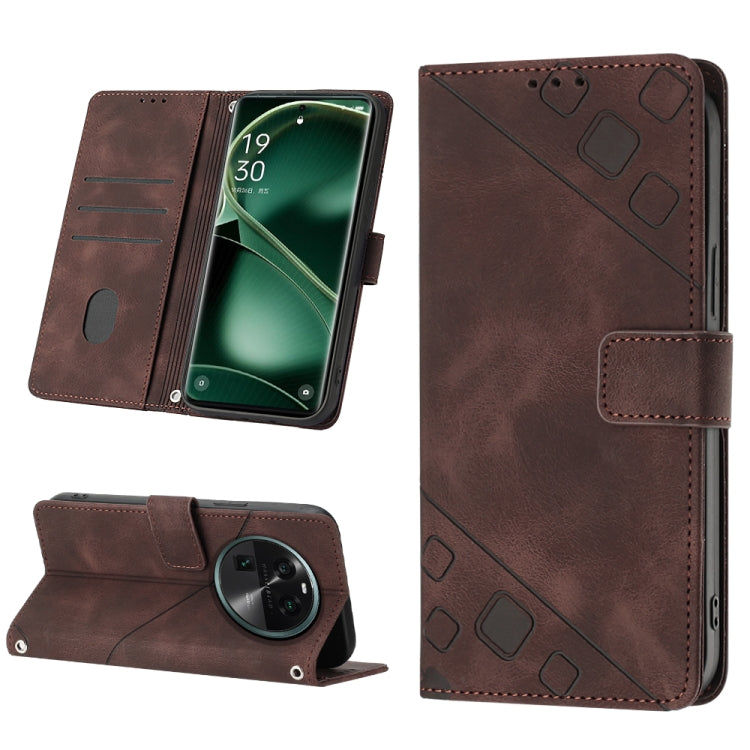 Skin-feel Embossed Leather Phone Case, For Honor Magic5 Pro, For Motorola Moto G Stylus 5G 2023, For OnePlus Ace 2 5G / 11R 5G, For OPPO Find X6