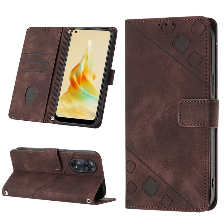 Skin-feel Embossed Leather Phone Case, For OPPO Find X6 Pro, For Realme C55, For Realme GT Neo 5 5G / GT3, For OPPO Reno8 T 4G Foreign
