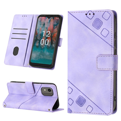 Skin-feel Embossed Leather Phone Case, For Nokia C12, For Nokia C02, For Nokia C22, For Nokia C32