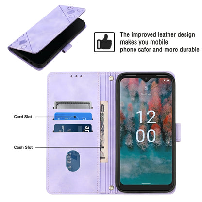Skin-feel Embossed Leather Phone Case, For Nokia C12, For Nokia C02, For Nokia C22, For Nokia C32