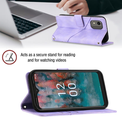 Skin-feel Embossed Leather Phone Case, For Nokia C12, For Nokia C02, For Nokia C22, For Nokia C32
