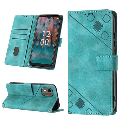 Skin-feel Embossed Leather Phone Case, For Nokia C12, For Nokia C02, For Nokia C22, For Nokia C32