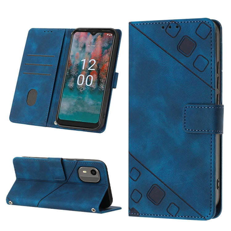 Skin-feel Embossed Leather Phone Case, For Nokia C12, For Nokia C02, For Nokia C22, For Nokia C32