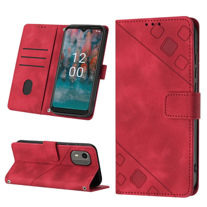 Skin-feel Embossed Leather Phone Case, For Nokia C12, For Nokia C02, For Nokia C22, For Nokia C32