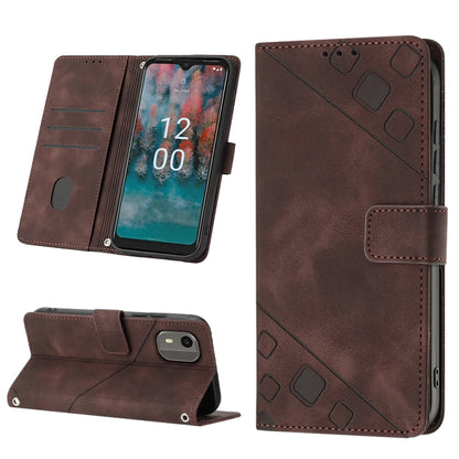Skin-feel Embossed Leather Phone Case, For Nokia C12, For Nokia C02, For Nokia C22, For Nokia C32