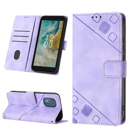 Skin-feel Embossed Leather Phone Case, For Nokia C12, For Nokia C02, For Nokia C22, For Nokia C32