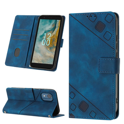Skin-feel Embossed Leather Phone Case, For Nokia C12, For Nokia C02, For Nokia C22, For Nokia C32