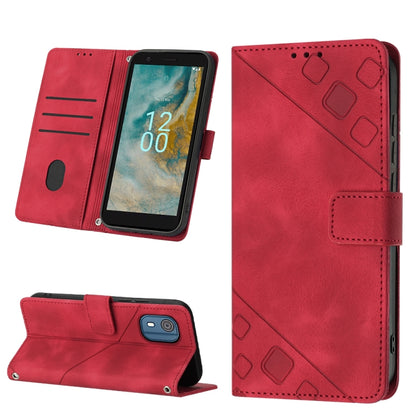 Skin-feel Embossed Leather Phone Case, For Nokia C12, For Nokia C02, For Nokia C22, For Nokia C32