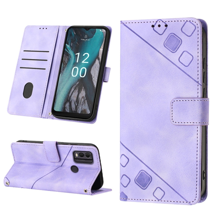 Skin-feel Embossed Leather Phone Case, For Nokia C12, For Nokia C02, For Nokia C22, For Nokia C32