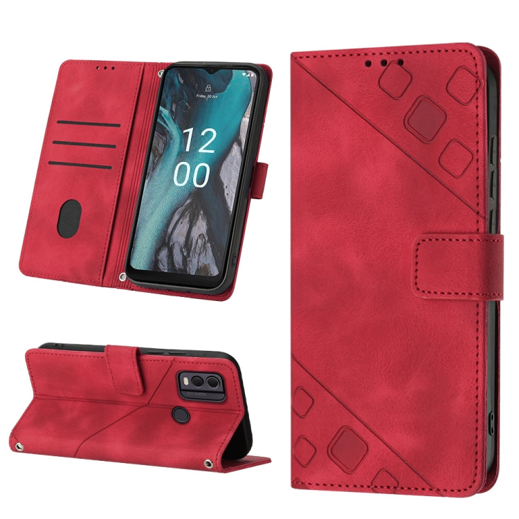 Skin-feel Embossed Leather Phone Case, For Nokia C12, For Nokia C02, For Nokia C22, For Nokia C32