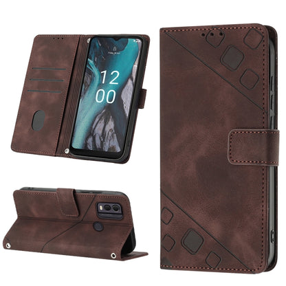 Skin-feel Embossed Leather Phone Case, For Nokia C12, For Nokia C02, For Nokia C22, For Nokia C32