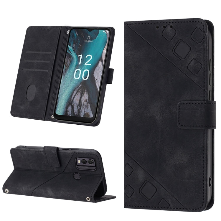 Skin-feel Embossed Leather Phone Case, For Nokia C12, For Nokia C02, For Nokia C22, For Nokia C32