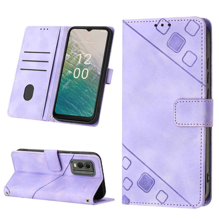 Skin-feel Embossed Leather Phone Case, For Nokia C12, For Nokia C02, For Nokia C22, For Nokia C32