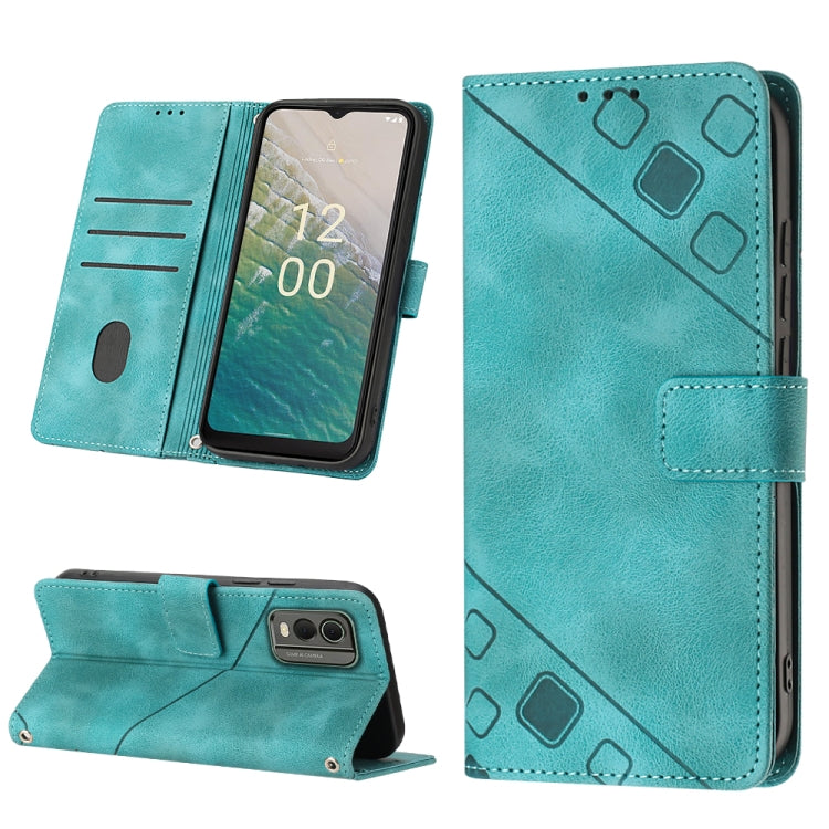Skin-feel Embossed Leather Phone Case, For Nokia C12, For Nokia C02, For Nokia C22, For Nokia C32