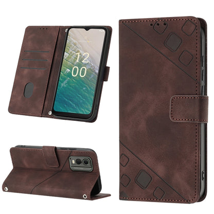 Skin-feel Embossed Leather Phone Case, For Nokia C12, For Nokia C02, For Nokia C22, For Nokia C32