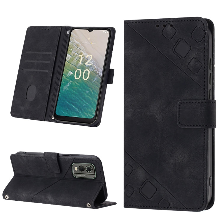 Skin-feel Embossed Leather Phone Case, For Nokia C12, For Nokia C02, For Nokia C22, For Nokia C32