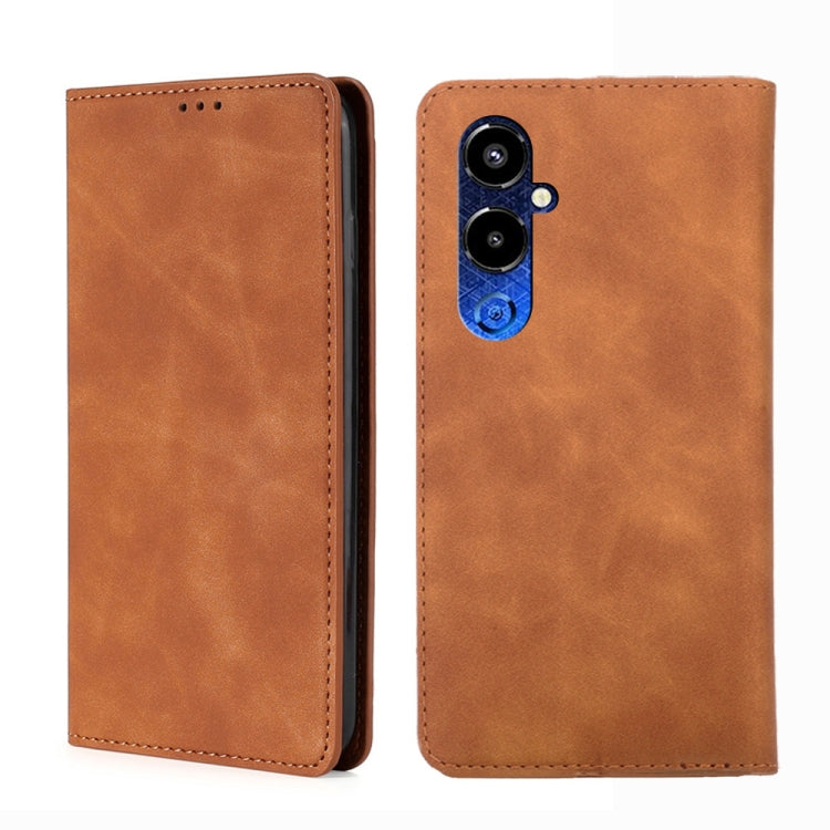 Skin Feel Magnetic Horizontal Flip Leather Phone Case, For Tecno Pop 6 Pro, For Tecno Pova 4, For Tecno Pova 4 Pro, For Huawei P60 / P60 Pro