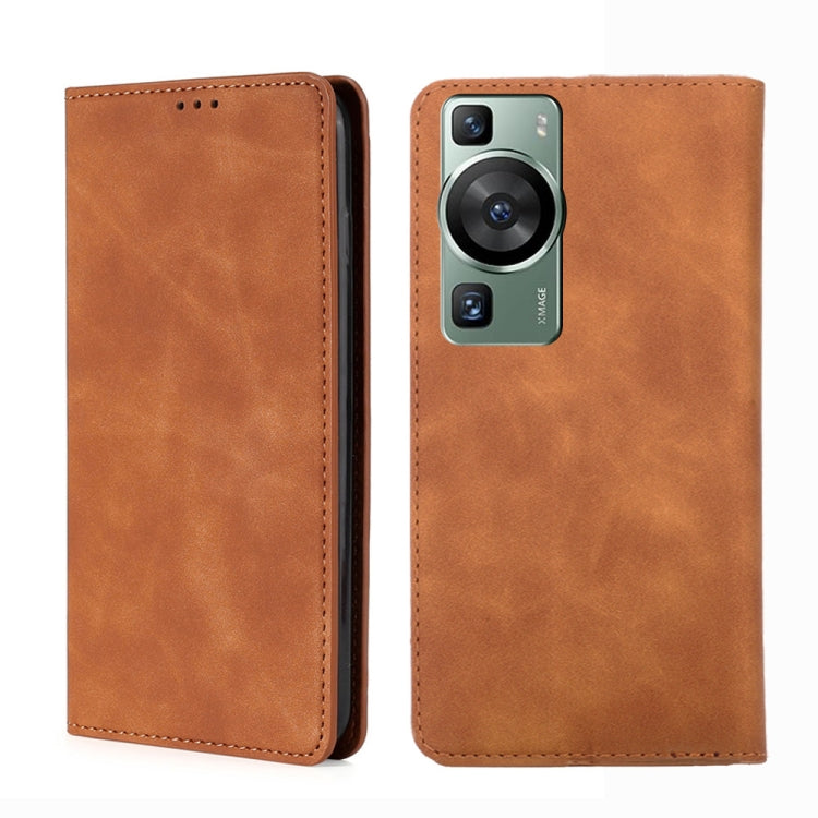 Skin Feel Magnetic Horizontal Flip Leather Phone Case, For Tecno Pop 6 Pro, For Tecno Pova 4, For Tecno Pova 4 Pro, For Huawei P60 / P60 Pro