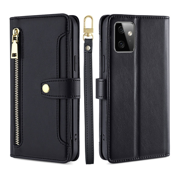 Sheep Texture Cross-body Zipper Wallet Leather Phone Case, For Motorola Moto G Power 2023, For vivo S16e, For vivo Y100 5G, For OPPO Find X6 5G