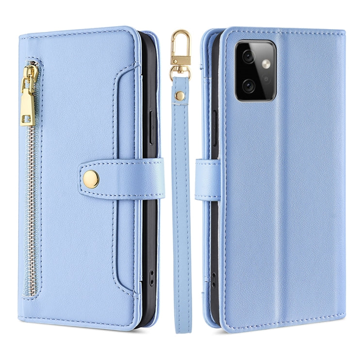 Sheep Texture Cross-body Zipper Wallet Leather Phone Case, For Motorola Moto G Power 2023, For vivo S16e, For vivo Y100 5G, For OPPO Find X6 5G