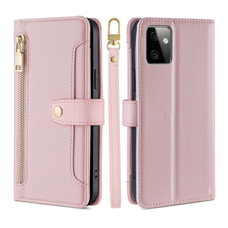 Sheep Texture Cross-body Zipper Wallet Leather Phone Case, For Motorola Moto G Power 2023, For vivo S16e, For vivo Y100 5G, For OPPO Find X6 5G