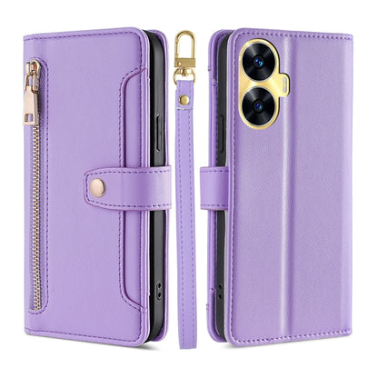 Sheep Texture Cross-body Zipper Wallet Leather Phone Case, For OPPO Find X6 Pro 5G, For Realme C55 4G, For Realme GT Neo5, For Realme V30 5G / V30T