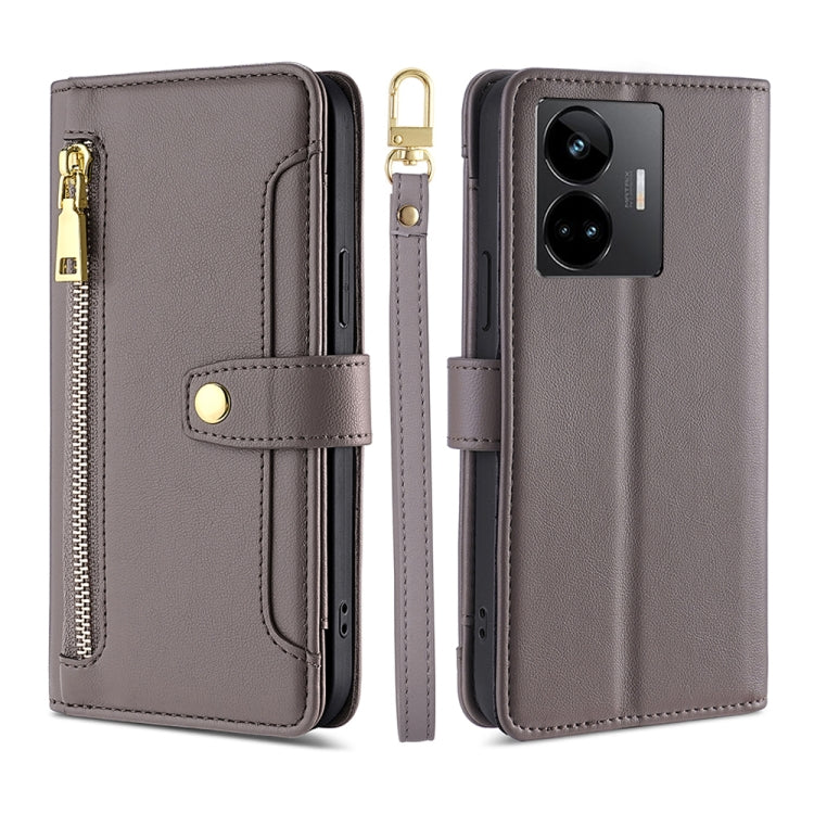 Sheep Texture Cross-body Zipper Wallet Leather Phone Case, For OPPO Find X6 Pro 5G, For Realme C55 4G, For Realme GT Neo5, For Realme V30 5G / V30T
