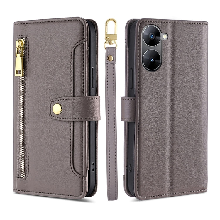Sheep Texture Cross-body Zipper Wallet Leather Phone Case, For OPPO Find X6 Pro 5G, For Realme C55 4G, For Realme GT Neo5, For Realme V30 5G / V30T