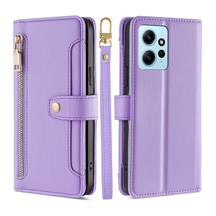 Sheep Texture Cross-body Zipper Wallet Leather Phone Case, For Xiaomi Redmi Note 12 4G Global, For Huawei P60 / P60 Pro, For Nokia G22, For Honor Magic5