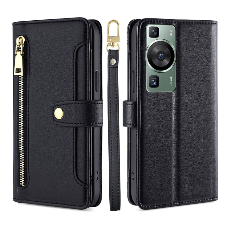 Sheep Texture Cross-body Zipper Wallet Leather Phone Case, For Xiaomi Redmi Note 12 4G Global, For Huawei P60 / P60 Pro, For Nokia G22, For Honor Magic5