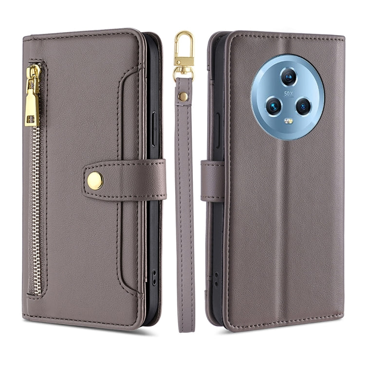 Sheep Texture Cross-body Zipper Wallet Leather Phone Case, For Xiaomi Redmi Note 12 4G Global, For Huawei P60 / P60 Pro, For Nokia G22, For Honor Magic5