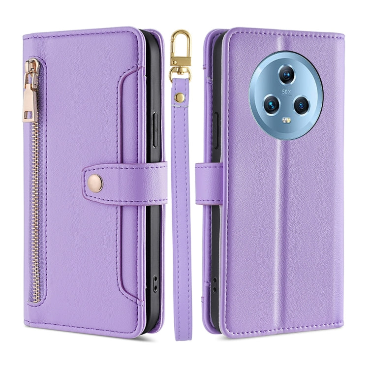 Sheep Texture Cross-body Zipper Wallet Leather Phone Case, For Xiaomi Redmi Note 12 4G Global, For Huawei P60 / P60 Pro, For Nokia G22, For Honor Magic5