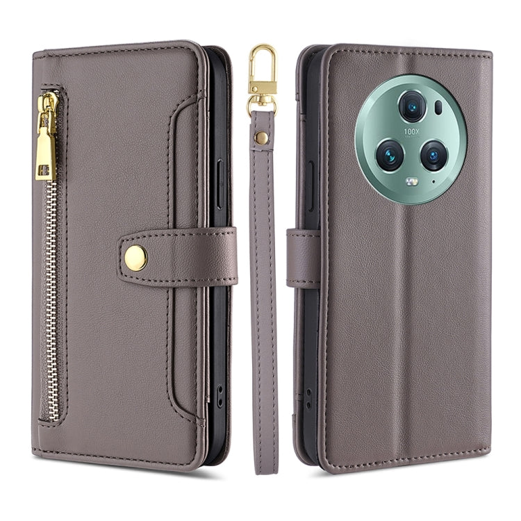 Sheep Texture Cross-body Zipper Wallet Leather Phone Case, For Honor Magic5 Pro, For Honor X5 4G, For Honor X40, For OnePlus Ace 2V 5G