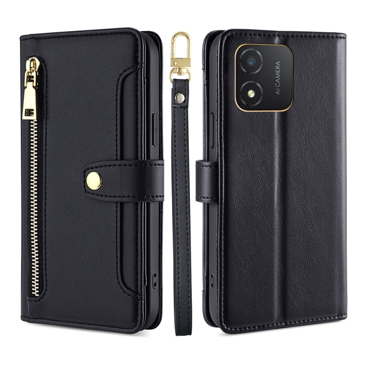 Sheep Texture Cross-body Zipper Wallet Leather Phone Case, For Honor Magic5 Pro, For Honor X5 4G, For Honor X40, For OnePlus Ace 2V 5G